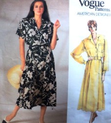 1722  Vogue R LAUREN LONGER FLARE BLOUSON DRESS PATTERN 14,12,10 choice